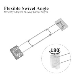 Gute RV Shower Corner Storage Bar - Adjustable 7-13 Inch Stainless Steel, Tool-Free Bathroom Organizer for Camper/Travel Trailer-Shelf Not Included (2 Pack)