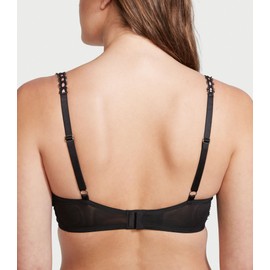 Victoria's Secret Dream Angels Push Up Bra, Padded, Plunge Neckline, Lace, Bras for Women, Black Ribbon (32DDD)