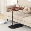 C Shaped Side Table Adjustable Height, 360°Swivel C Shaped End