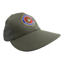 Eagle Crest Made in USA United States Marine Corps US Seal Crest Olive Drab OD Cap Hat