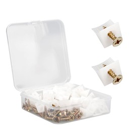 Tabanzhe 50 PCS Furniture Drawer Repair Kit with Screws,Drawer Bottom Sagging Repair Fix Mending Wedges,White Plastic Drawer Brackets Furniture Chest Draw Bottom Fixing Wedges