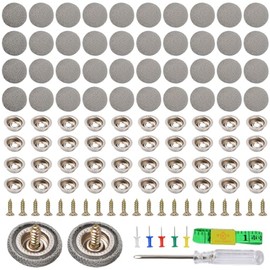 Headliner Repair Kit for Car Interior Roof – 100pcs Button Rivets with Grid Fabric, Rustproof Metal Fixing Tools, Classic Grey, Easy Installation for Vehicle Ceiling Upholstery Maintenance