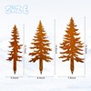 Pine Tree Metal Yard Decor Durable Outdoor Garden Stakes for