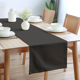 Encasa Homes table runner for 6 seater table, anthracite grey, large 40 x 150 cm, 100% cotton plain dyed decoration towel for party, banquet, restaurant, machine washable