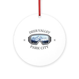 CafePress Deer Valley Park City Utah Round 4" MDF Holiday Ornament
