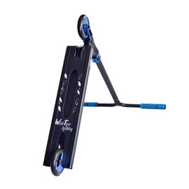 CLAS FOX Freestyle Pro Stunt Scooter 110mm Pro Scooter Wheels HIC Compression System Kick Scooter (Chrome Blue)