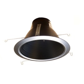 6" Deep Self Flange Air-Shut Baffle Trim for Line Voltage Recessed Light-Black