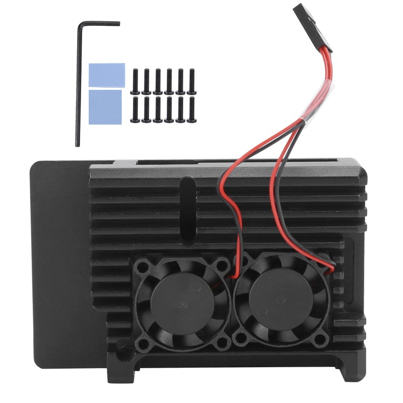Aluminum Case with Dual Fan Cooling Shell for Raspberry Pi