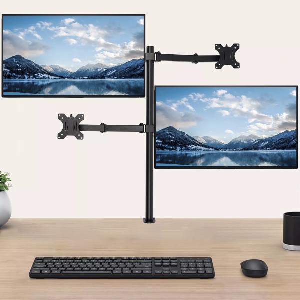 N/A Quad Monitor Desk Mount Adjustable Clamp Stand Heavy Duty