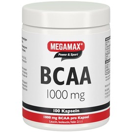 Megamax BCAA 1000 mg Branched Chain Amino Acids, Branched Chain Amino Acids, 100 Capsules