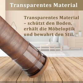 Pack of 24 Chair Leg Caps, Protective Caps for Chair Legs, Transparent Floor Protectors with Felt Gliders for Chairs - Silent Floor Protection for Wooden Floors Tiles Non-Slip Round 22-30 mm