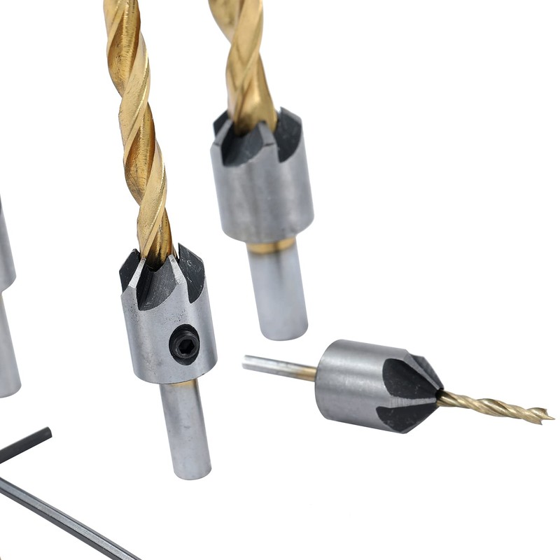 TOPWAY Countersink Drill Bit Set 8 Pieces, 3-10 mm Countersink