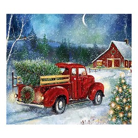 HSAJS Diamond Painting, 5D Diamond Painting Pictures, Christmas Diamond Painting, Adults, DIY Cross Embroidery Painting Kits, for Living Room, Bedroom, Office, Wall Decoration, 30 x 40 cm