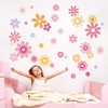 FUFUQUARE 8 Sheets Boho Pink Yellow Daisy Flower Wall Stickers