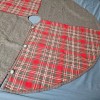 VHC Tree Skirt Plaid Tartan Flannel FeChristmas Reversable Red Grey