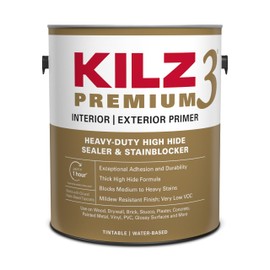 KILZ Premium High-Hide Stain Blocking Interior/Exterior Latex Primer/Sealer, White, 1-gallon,13041