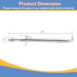 13001 Stainless Steel Vermont Castings Grill Burner, Pipe Burner Tube Replacement Parts for Jenn Air and Great Outdoors Gas Grill, Vermont Castings 50000835, 50003100, 50003133, 50000835, 17"