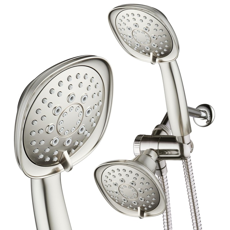 AquaDance Luxury Square 48-setting High-Pressure Dual Head/Handheld Shower Spa Combo.