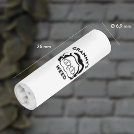 Granny's® Premium Activated Carbon Filter, 100 x Diameter 6.9 mm Filter Tips, Made of Vegan Coconut Activated Carbon, Pack of 100 in White in High-Quality Magnetic Packaging, Carbon Filter for