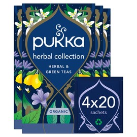 Pukka Organic Herbal Tea Collection, Four Different Flavours, 80 Home Compostable Herbal Tea Bags, 4 Packs