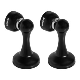 Magnetic Door Stops,Stainless Steel Door Stops, Strong Magnetic Door Stop, Wall Stop for Bottom/Top of Door, Door Stop Black, Door Holder, Floor Stop, Wall protecter, Rust-Resistant Door Stop