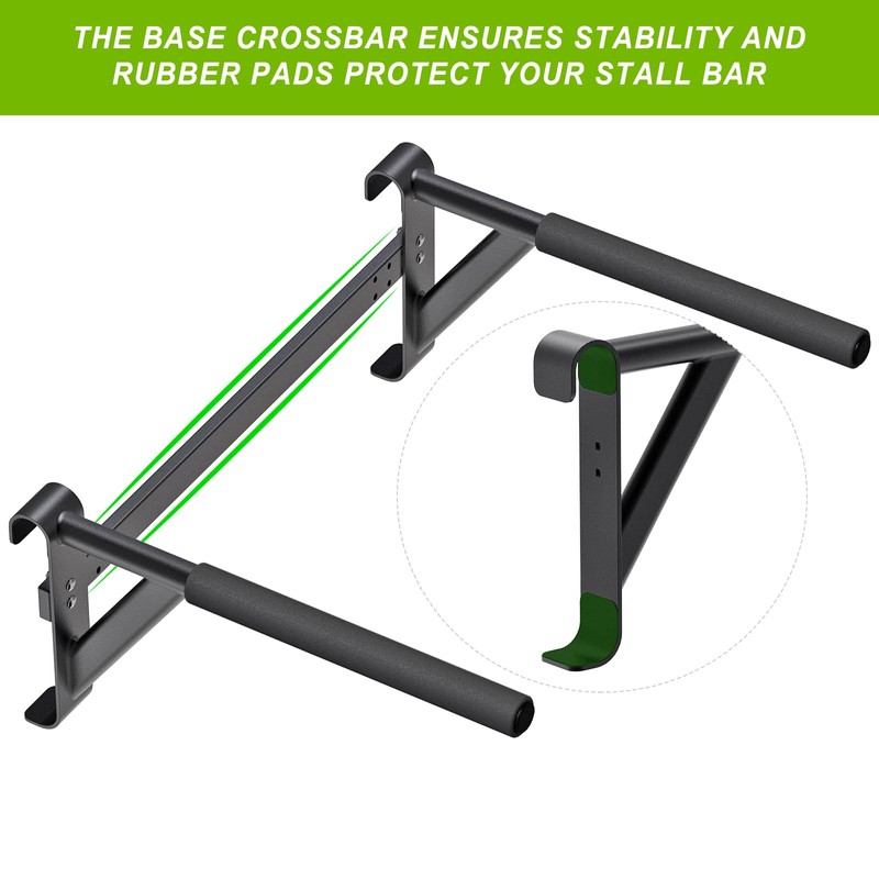 Lifeswell Dip Bar Attachment for Swedish Ladder, Non-Slip Adjustable Grip