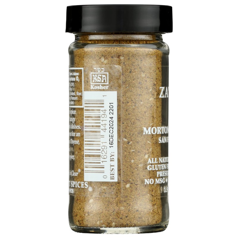 Morton & Bassett Za’atar Seasoning, 1.9oz – Salt-Free, Non-GMO, Kosher,