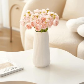Miawtro Vase, Vases Tulip Vase, White, Decorative Living Room Flower Vase, Decorative Vases for Pampas Grass Decoration, Nordic Vase, Modern for Flowers, Dried Flowers, Home Decoration for Table