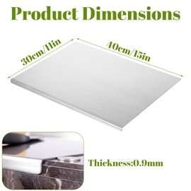 EATHEATY Stainless Steel Cutting Board for Kitchen - Large Steel Chopping Counter Cutting Boards with Lip - Heavy Duty Countertop Baking Boards for Meat, Fruits, Vegetables, Bread (15.7 X 11.8 inch)