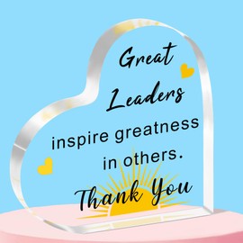 QMVMV Leader Gifts for Men Women, Thank You Gifts for Boss Great Leaders Supervisor, Appreciation Acrylic Plaque Present for Boss Day Retirement Leaving