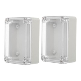 Gatuida 2pcs Abs Enclosure Box Waterproof Project Case Outdoor Clear Electrical Junction Box with Transparent Cover for Universal Cable Junction Projects
