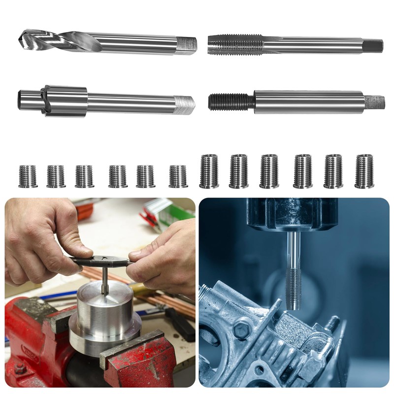 M8*1.0 Metric Thread Repair kit,6 11.7MM Stainless Steel Inserts and