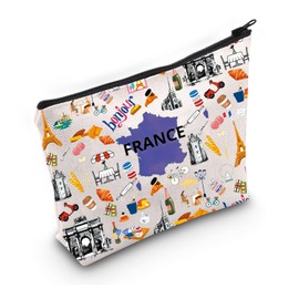 Cosmetic Bag Travel France Symbols France Travel Holiday Cosmetic Bag France Souvenir Gift, beige