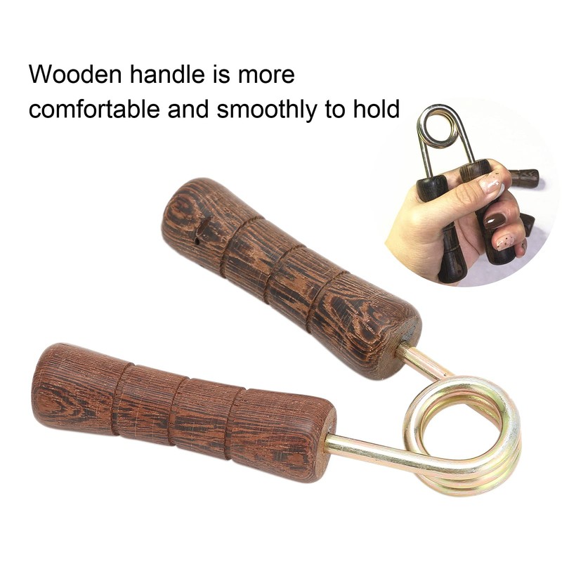 Hand Grip Strengthener, Wood Handle Hand Grip Strengthener Wrist Forearm