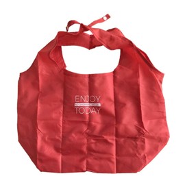 Daiwa Bussan Eco Bag, Portable, Thick My Bag (Red x Pattern), 60259 | Plastic Bag, Foldable, Convenience Store Bag, Lightweight, Shopping Bag, Thick, Compact, Small, Simple, Gusset, Button Closure, Approx. Width 19.7 x Height 11.8 x Depth 7.9 inches (50 