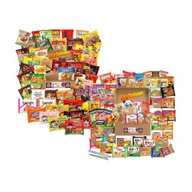 FRKRUS AsianNoodleBox Variety Noodle/Ramen/Tteokbokki - Pack/Cup/Bowl Type - Lunch and Midnight Simple Snacks - Korea/Japan/Indonesia/Vietnam/Thailand/Taiwan/US - All Brands in here (Asian Non-Spicy Mixed 10 Packs)