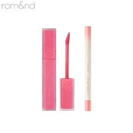 ROMAND Blur Fudge Tint + Lip Pencil Set 2items, Tint#$%Lip Liner:10 FUZZY RED-02 Dovey Pink