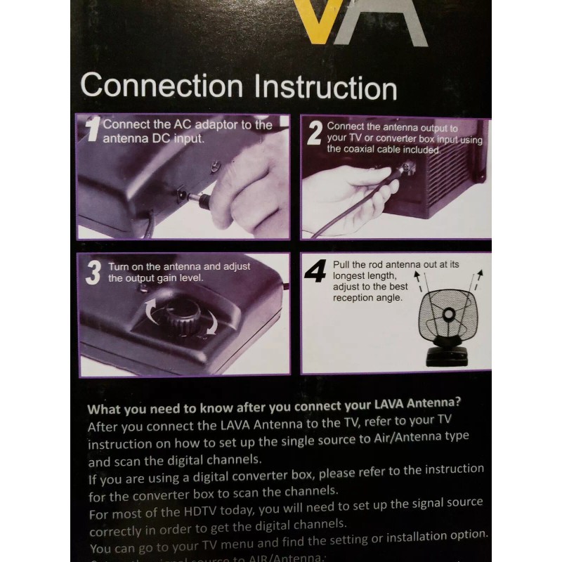 Lava Original LAVA HD-463 Indoor HDTV Antenna, Full HD 1080,