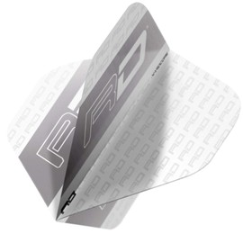 RED DRAGON Hardcore XT White and Silver RD Logo Extra Thick Standard Dart Flights - 4 sets Per Pack (12 Dart Flights in total)