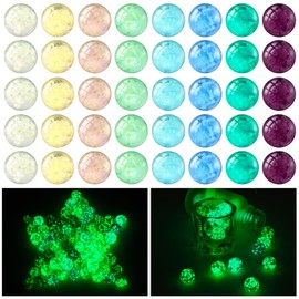 48 Pieces Marbles Glow in The Dark Marbles for Kids Mixed Colors Luminous Glass Marbles Runs for Kids Marble Games DIY and Home Decoration (0.8 CM/ 0.32 Inch)