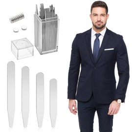 ANNHTOR 40 Pzs Varillas de Acero Inoxidable Para Cuello de Camisa 4 Tamaño Collar Stays México Varillas para Cuello de Camisa de Vestir(56mm, 63.5mm,70mm,76mm)