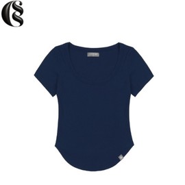 COOLSIS Half Basic U-Neck Top 046 BLUE 1ea, Color#$%Size:Blue-S