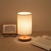 LED Bedside Lamp Touch Control Wood Nightstand Lamp Desk Cabinet