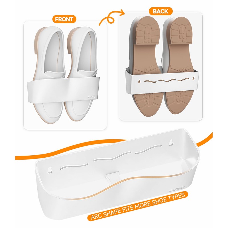 DegMongee Wall Mounted Shoe Rack, Adhesive & Drill Mount Hanging