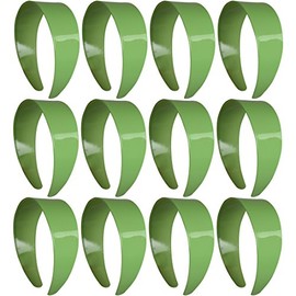 One Dozen 2 Inch Plastic Headbands with Teeth - Light Green