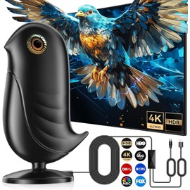 FESAS Exceptional Indoor TV Antenna, More Than 800+ Mile Range, 18 Feet Coaxial Cable High Definition Cable for Excellent 1080p, 2K, 4K Smart TV Local Channels (Black, 18 Feet)