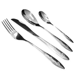 Silver Plated 4 Piece Cutlery Set - Little Princess Boxed Set Lovely Gift for New Baby, Christening or Baptism Pink