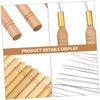 IWOWHERO 15Pcs Wooden Hook Needle Threader Kit for Hair Extensions