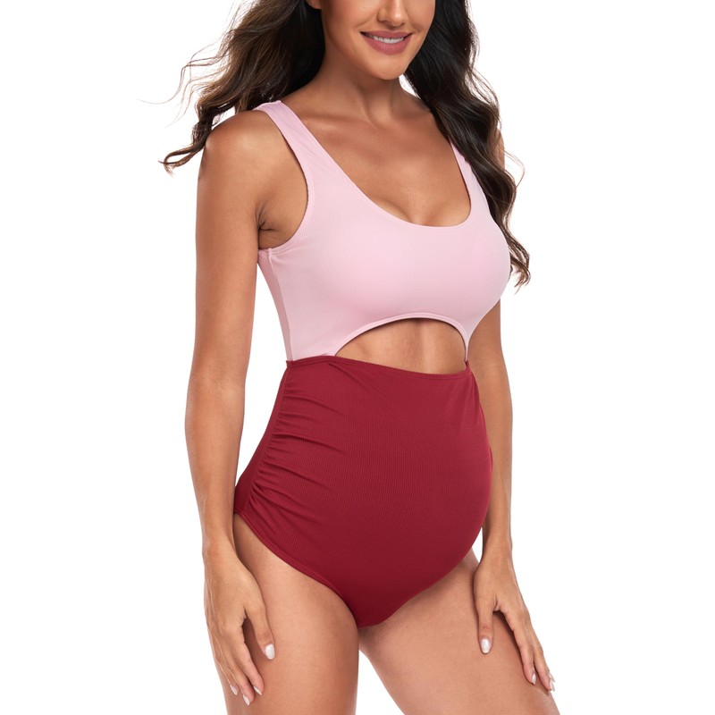 EastElegant Maternity Cutout One Piece Swimwear Ploka Dots Print Pregnancy