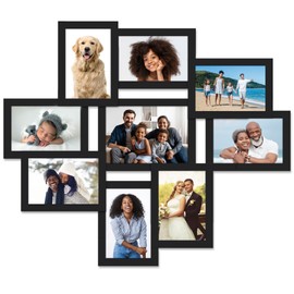 Icona Bay - Collage Picture Frames - Ink Black, One 5x7 Surrounded by Eight 4x6, 9 Openings Total - Self-Assembly Modern Style Wood Composite Frame - Wall Mount Only - Bliss Collection